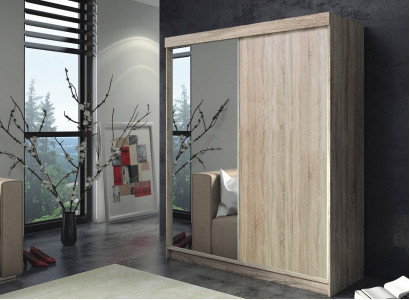 Schrank Kleiderschrank Hochschrank Modern Beige Holz Schränke Schlafzimmer Neu